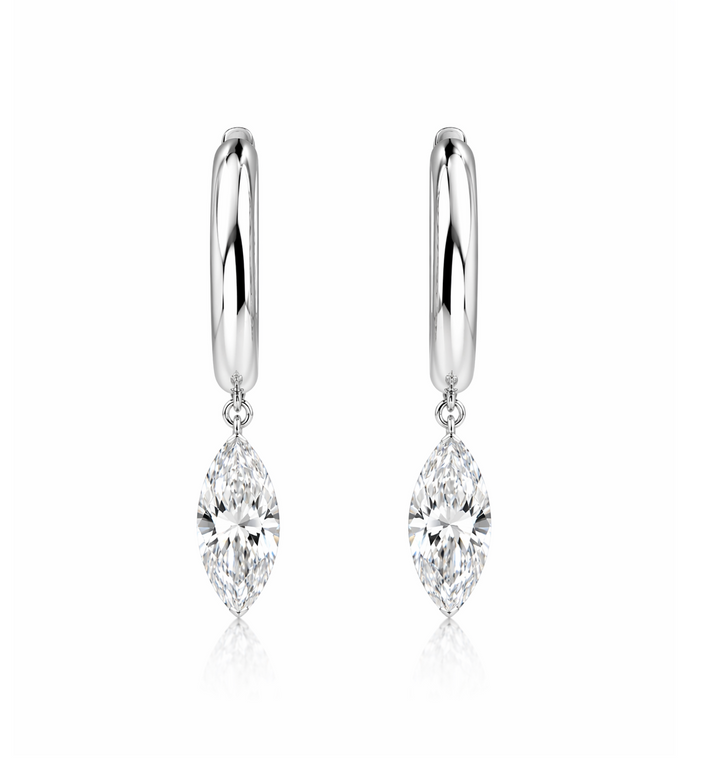 1.90 DEW Moissanite Earring in 925 Platinum Plated