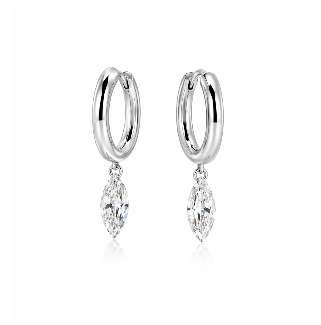 1.90 DEW Moissanite Earring in 925 Platinum Plated