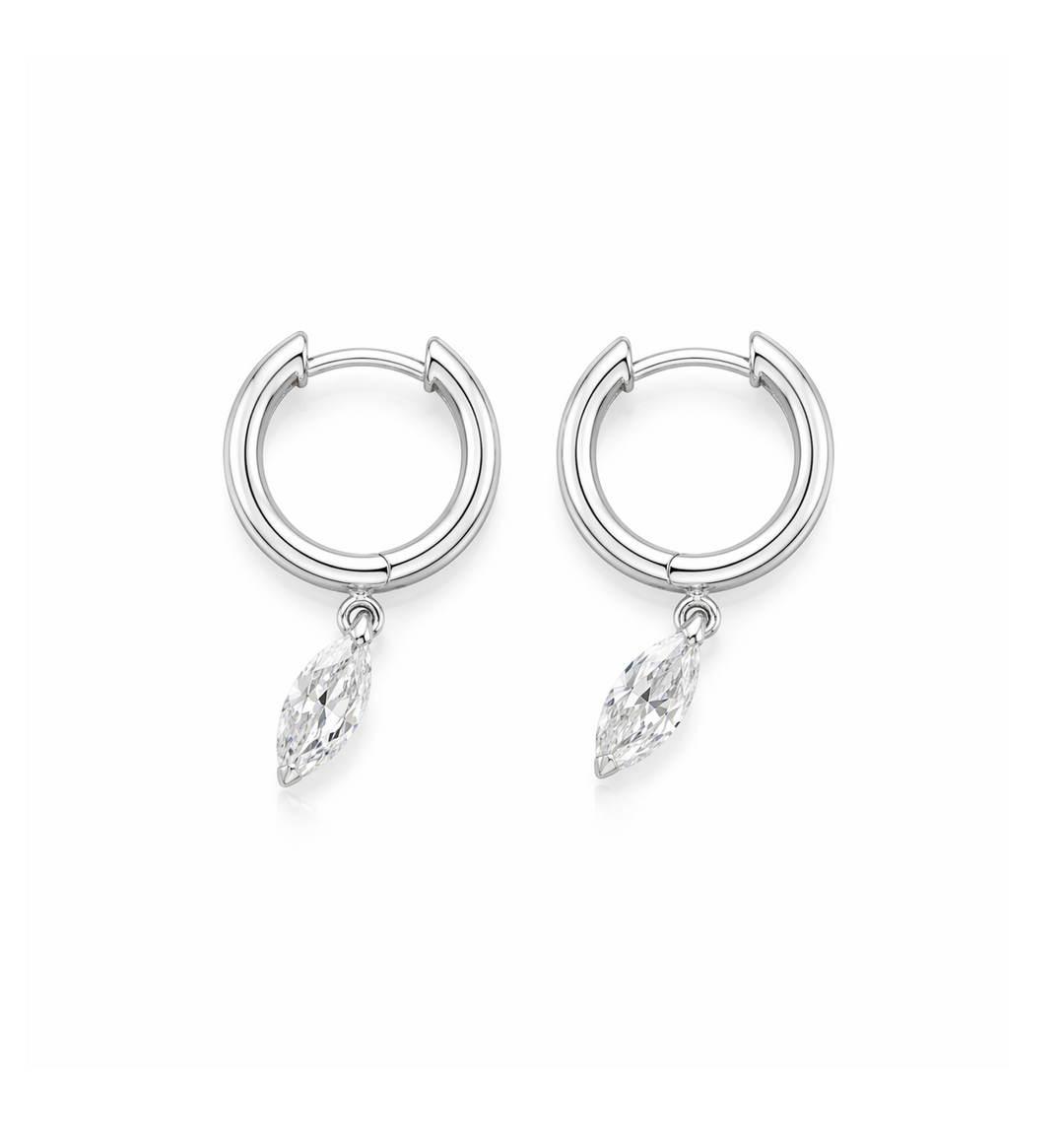 1.90 DEW Moissanite Earring in 925 Platinum Plated