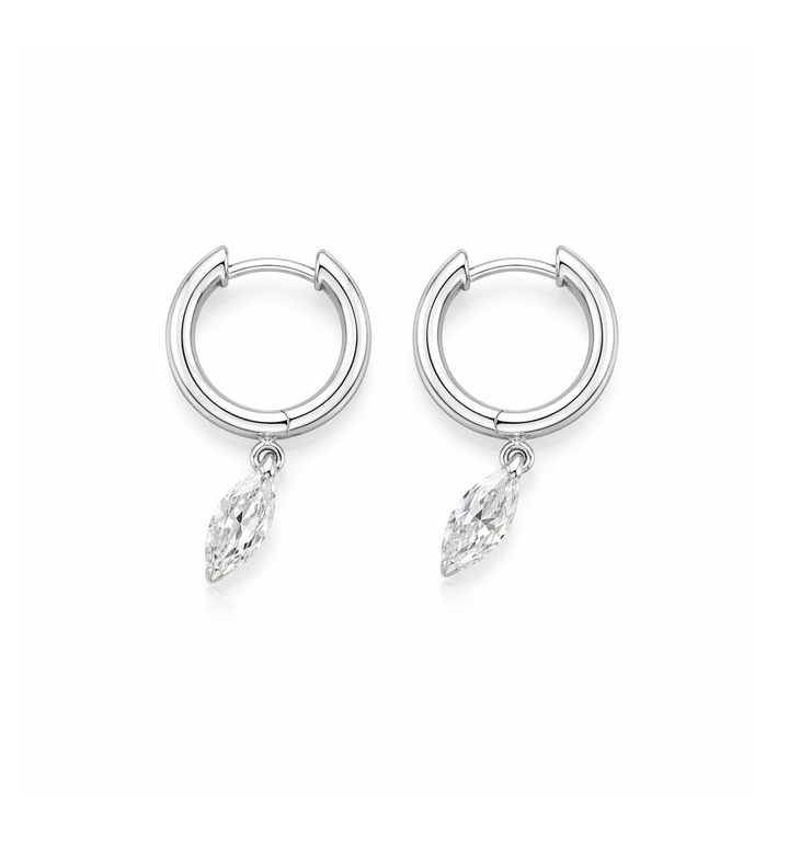 1.90 DEW Moissanite Earring in 925 Platinum Plated