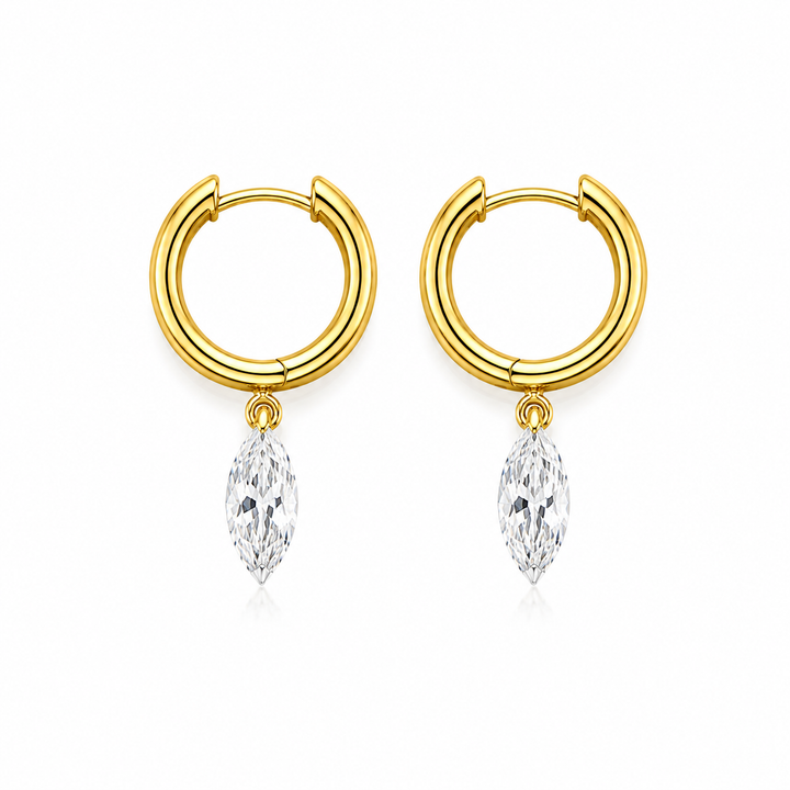 1.90 DEW Moissanite Earring in 925 Yellow Gold Plated