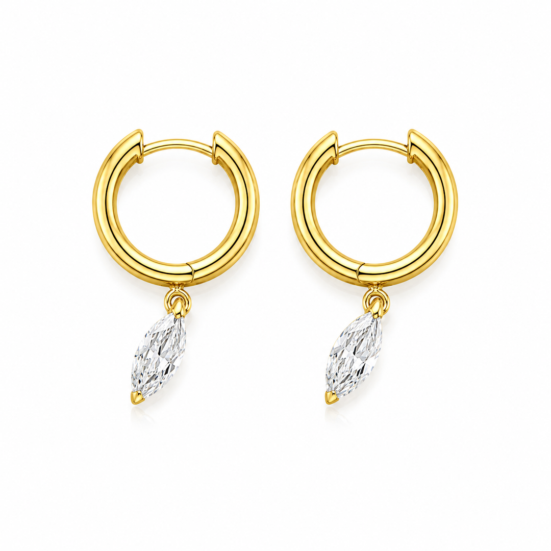 1.90 DEW Moissanite Earring in 925 Yellow Gold Plated