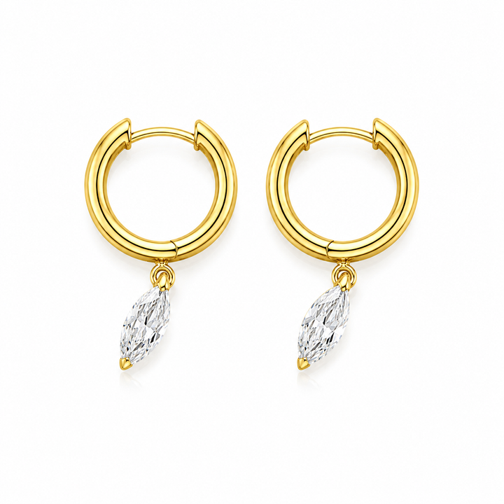 1.90 DEW Moissanite Earring in 925 Yellow Gold Plated