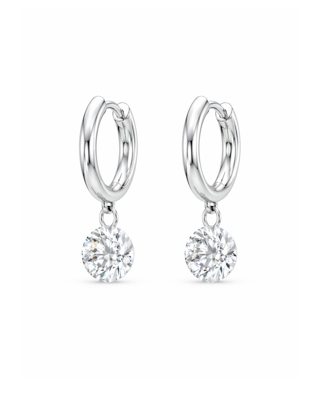 3.52 DEW Moissanite Earring in 925 Platinum Plated