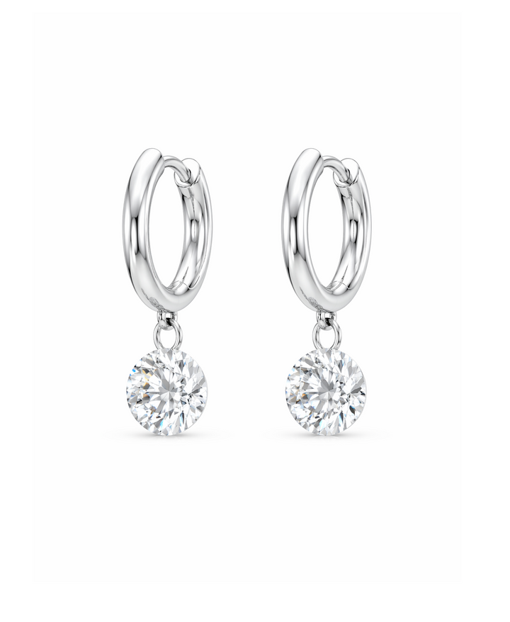 3.52 DEW Moissanite Earring in 925 Platinum Plated