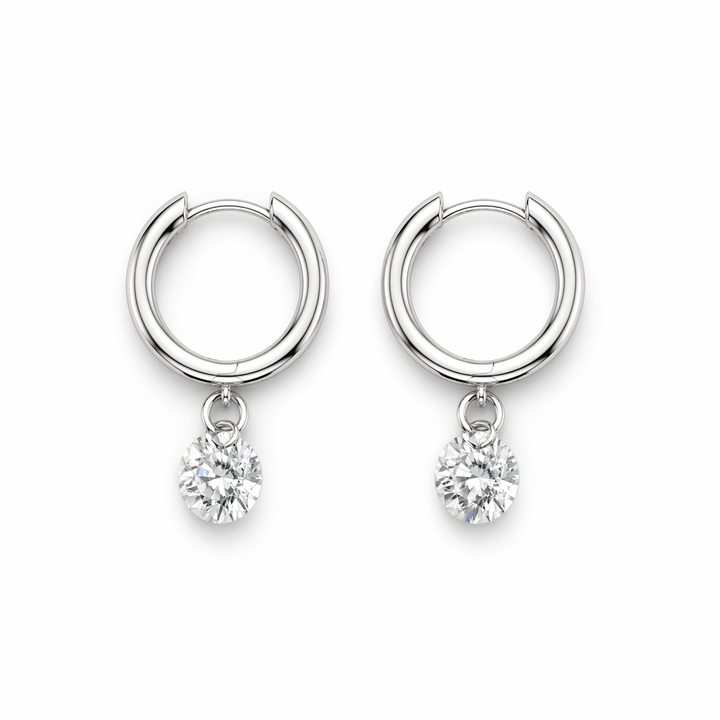 3.52 DEW Moissanite Earring in 925 Platinum Plated