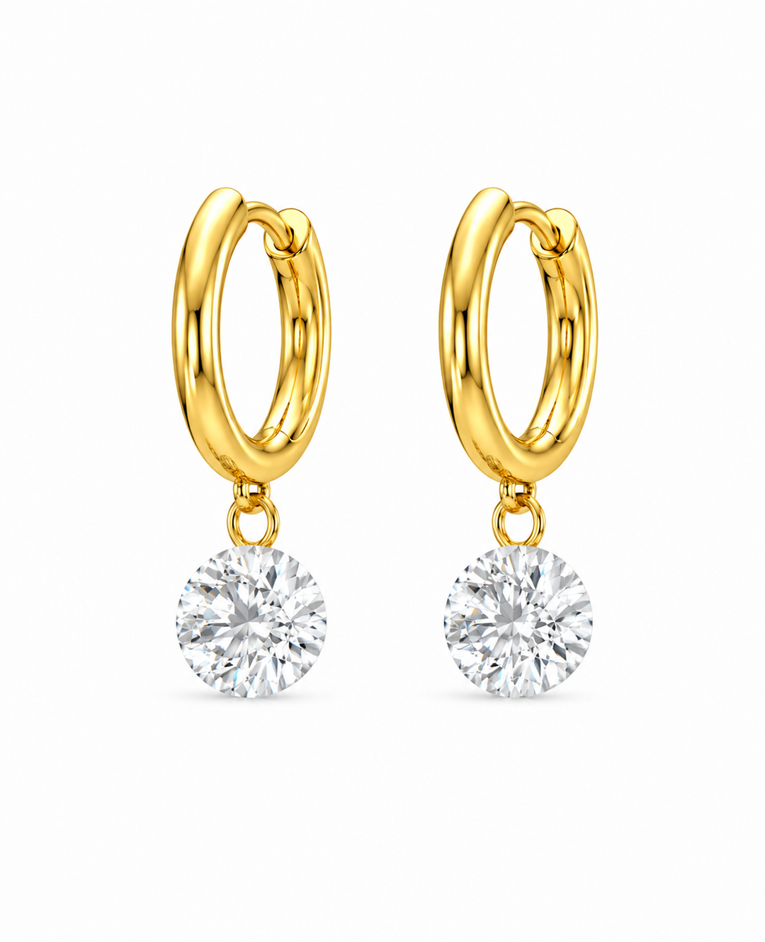 3.52 DEW Moissanite Earring in 925 Yellow Gold Plated