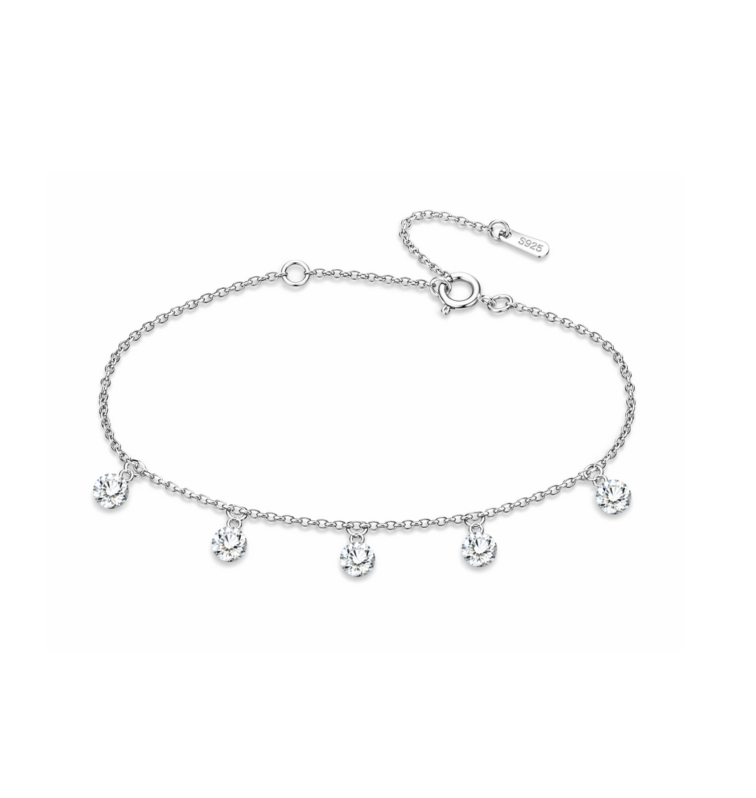 2.22 DEW Moissanite Bracelet in 925 Platinum Plated