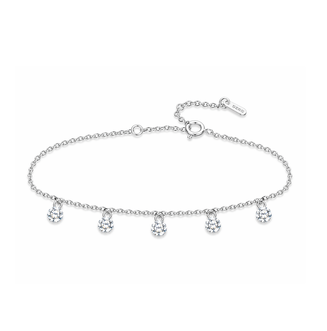 2.22 DEW Moissanite Bracelet in 925 Platinum Plated