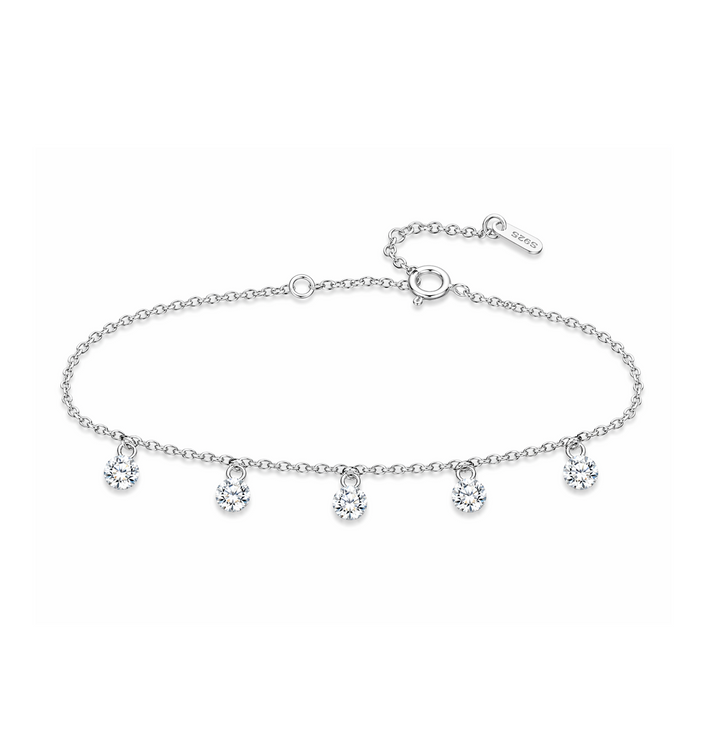 2.22 DEW Moissanite Bracelet in 925 Platinum Plated