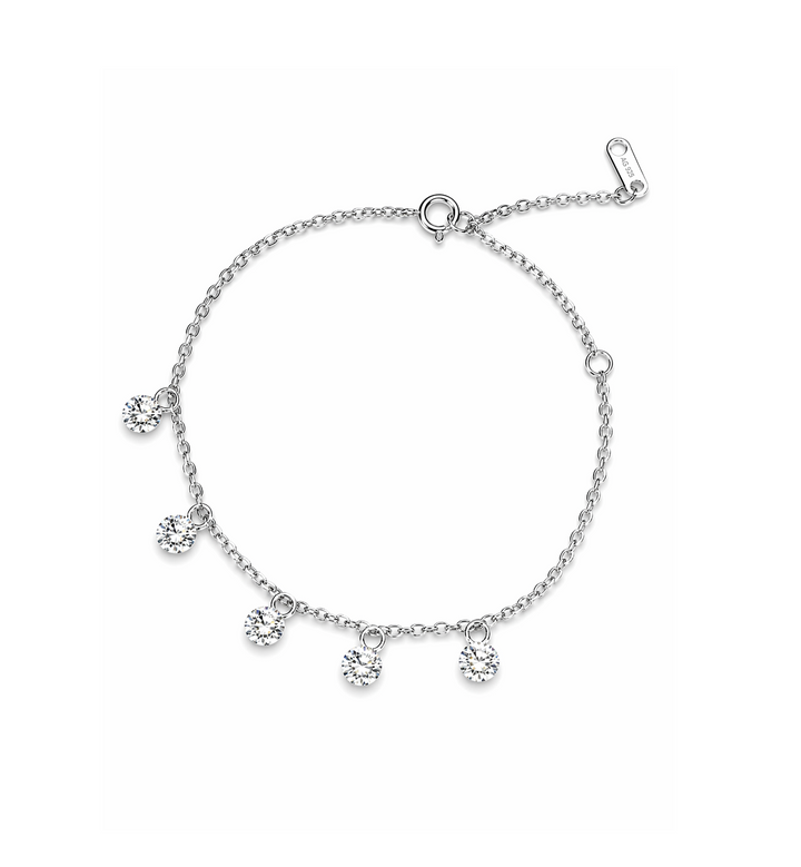 2.22 DEW Moissanite Bracelet in 925 Platinum Plated