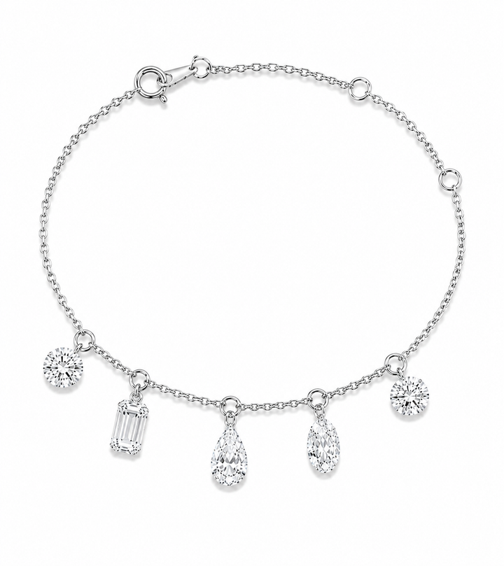 6.05 DEW Moissanite Bracelet in 925 Platinum Plated