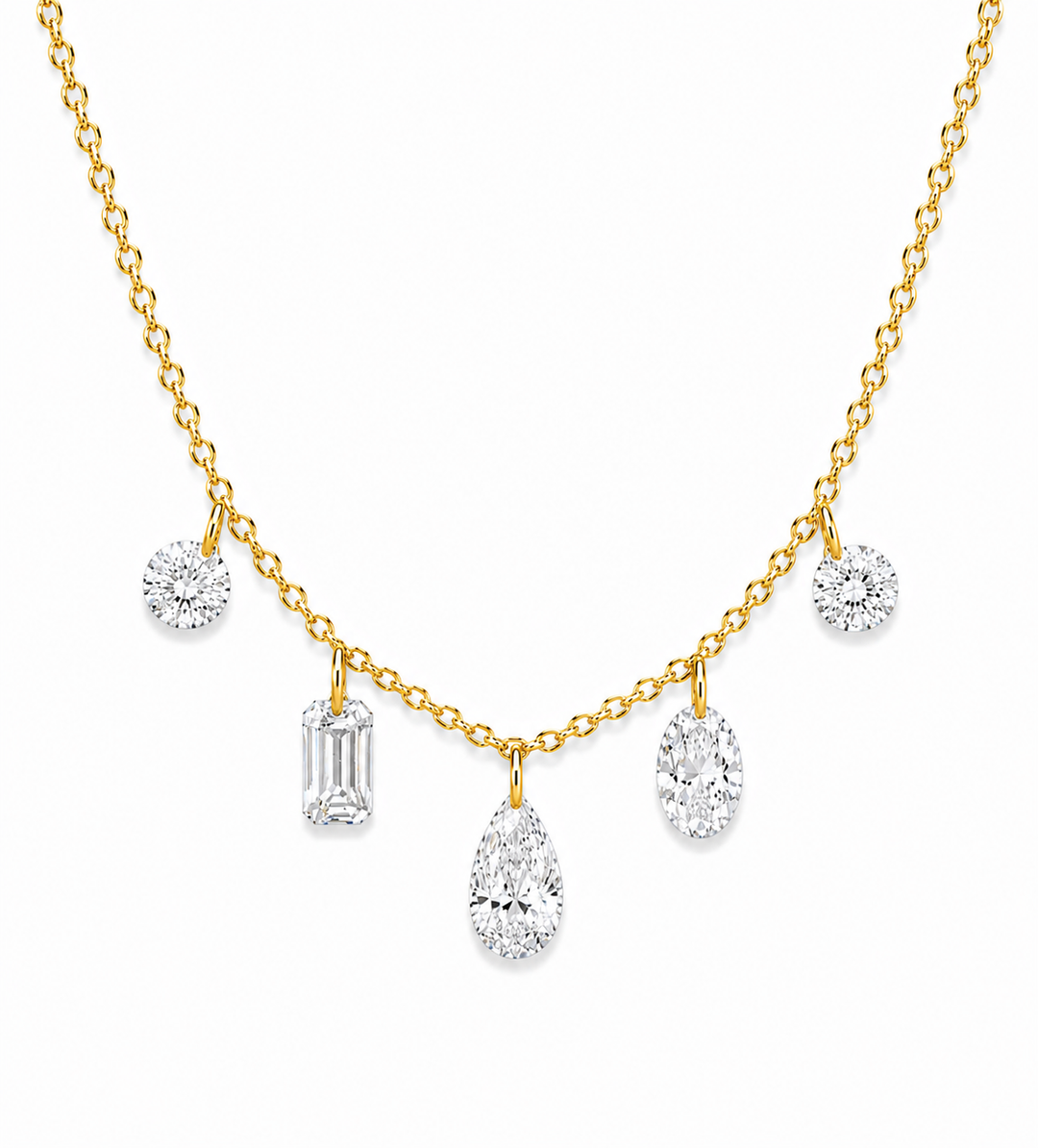6.05 DEW Moissanite Bracelet in 925 Yellow Gold Plated