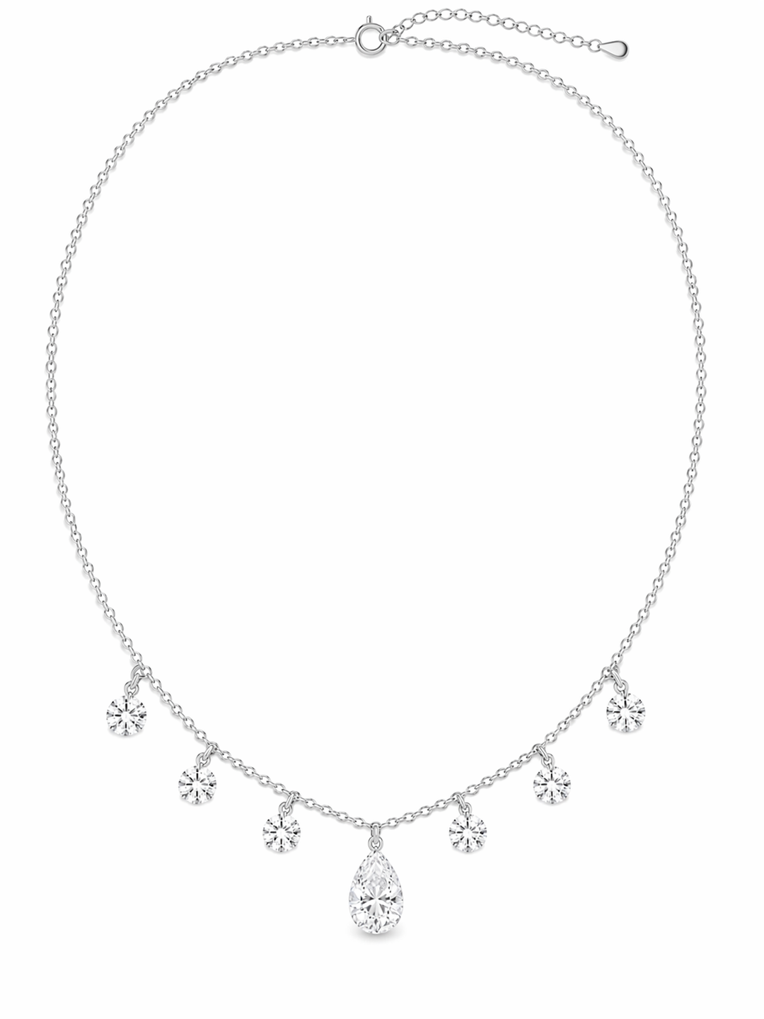 4.58 DEW Moissanite Necklace in 925 Platinum Plated