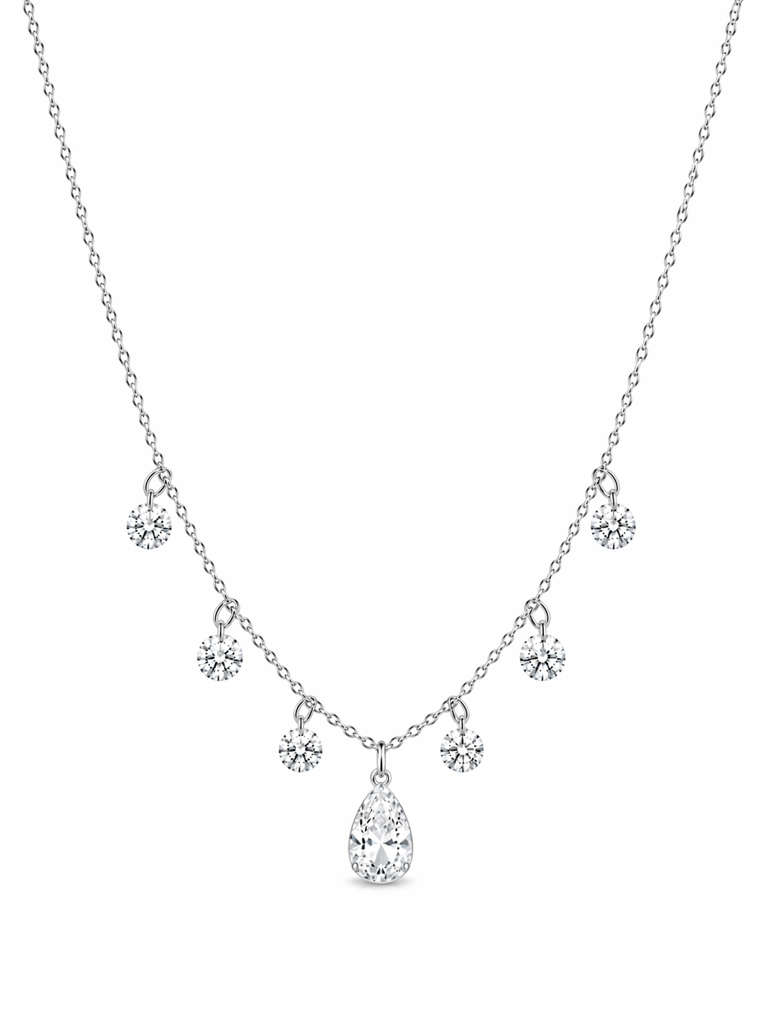4.58 DEW Moissanite Necklace in 925 Platinum Plated