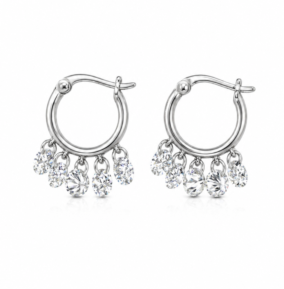 4.45 DEW Moissanite Earring in 925 Platinum Plated