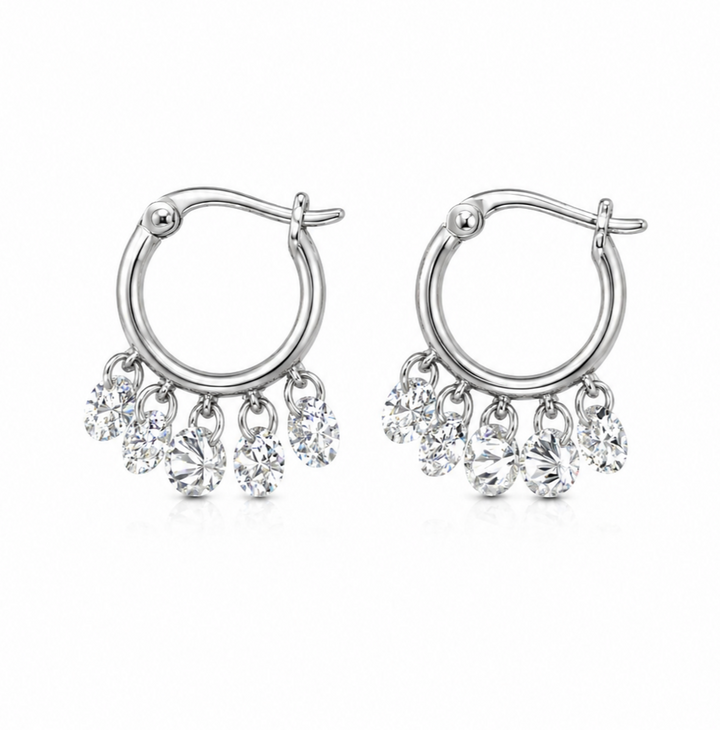 4.45 DEW Moissanite Earring in 925 Platinum Plated