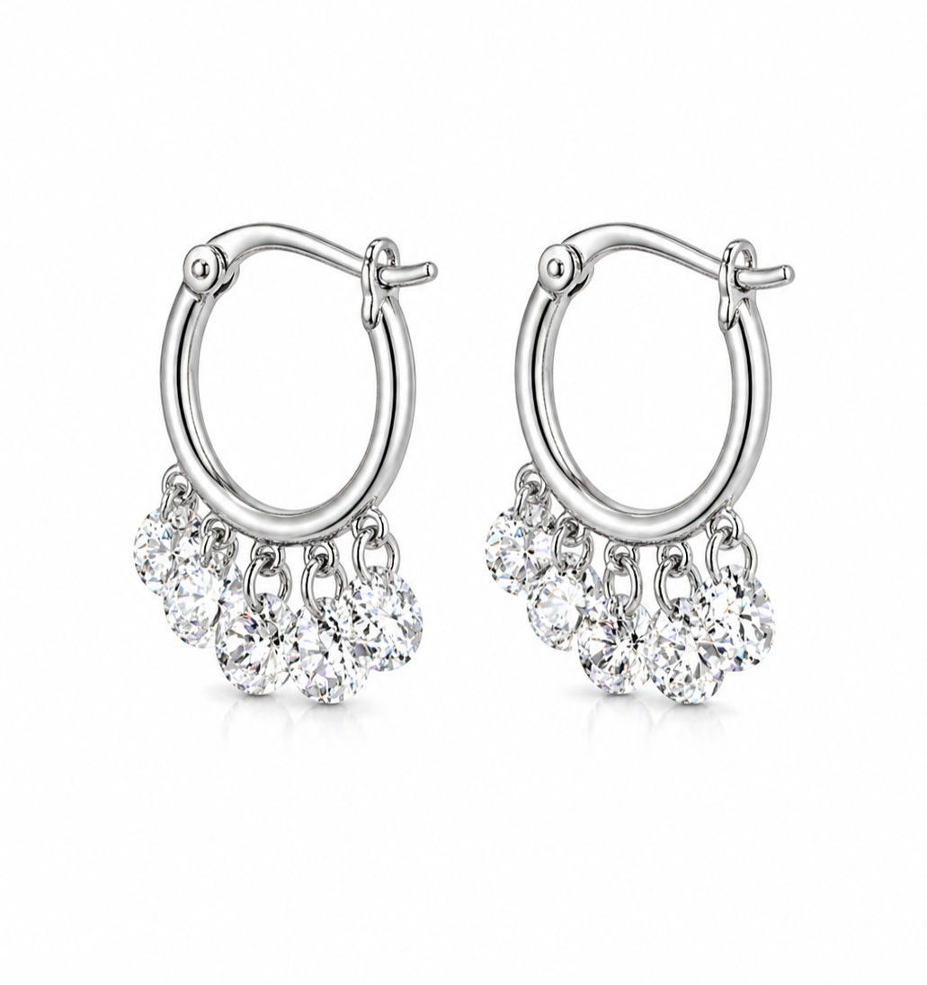 4.45 DEW Moissanite Earring in 925 Platinum Plated