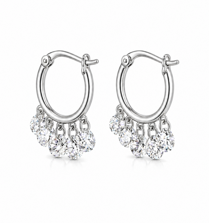 4.45 DEW Moissanite Earring in 925 Platinum Plated