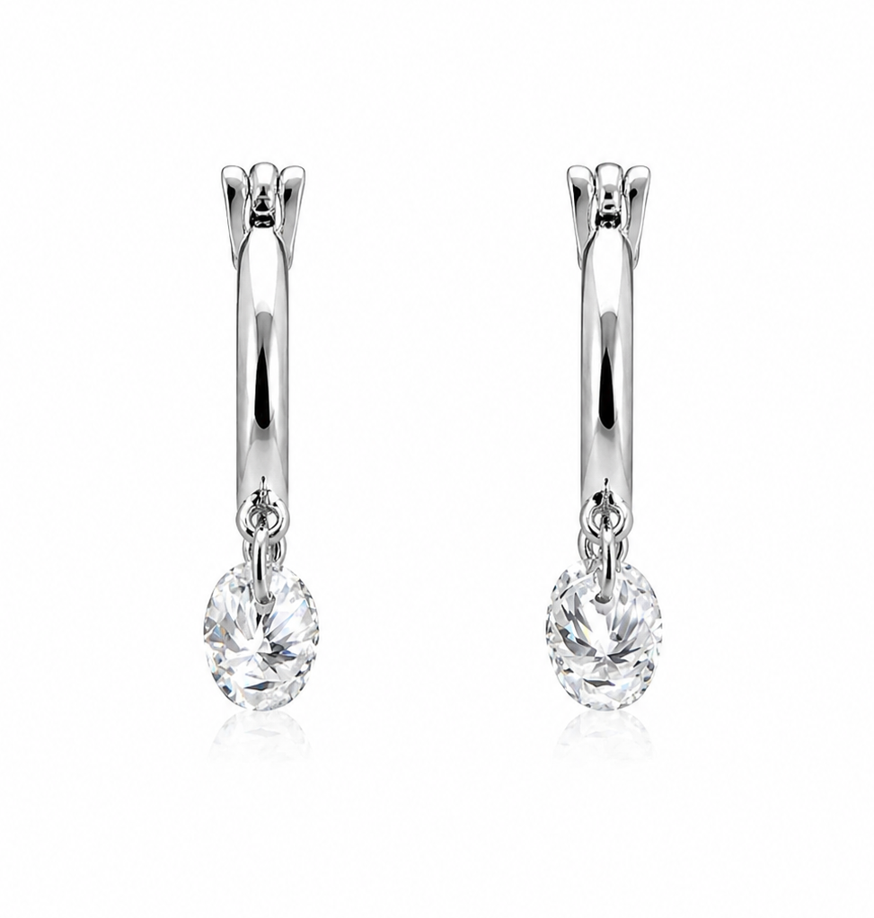 4.45 DEW Moissanite Earring in 925 Platinum Plated