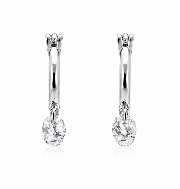 4.45 DEW Moissanite Earring in 925 Platinum Plated