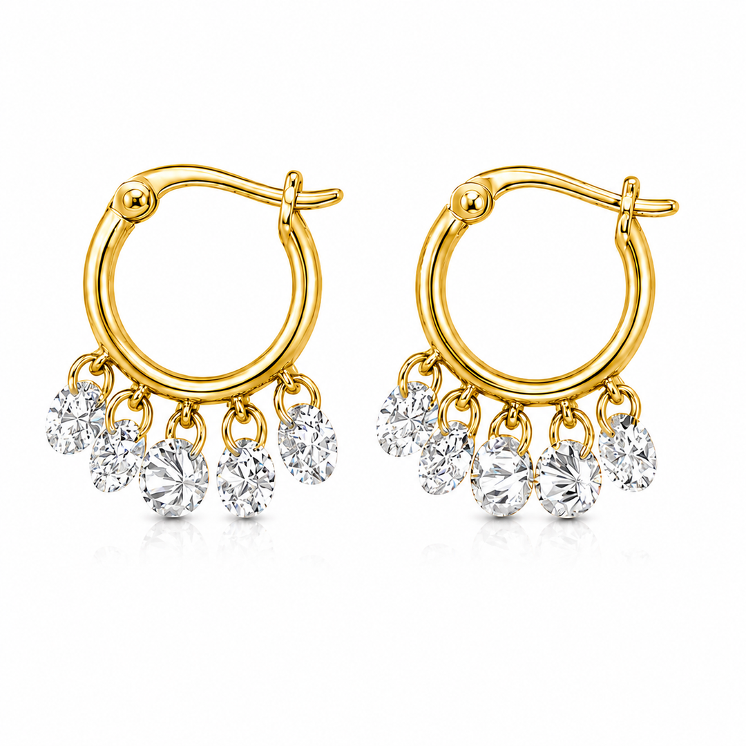 4.45 DEW Moissanite Earring in 925 Yellow Gold Plated