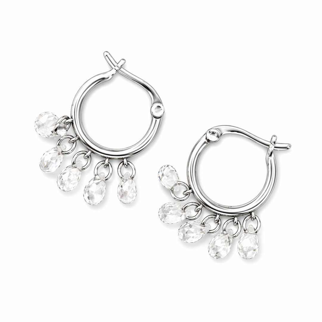 3.84 DEW Moissanite Earring in 925 Platinum Plated