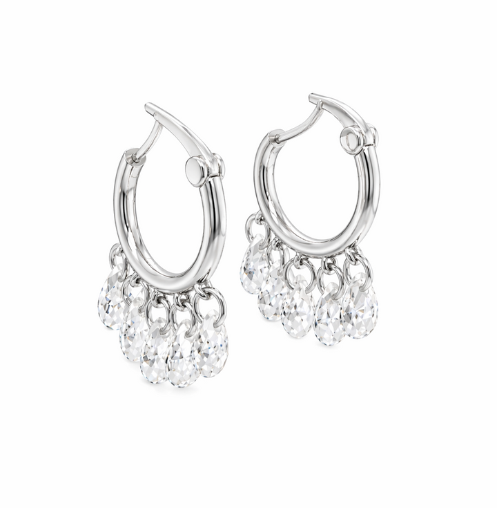 3.84 DEW Moissanite Earring in 925 Platinum Plated