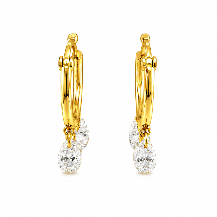 3.84 DEW Moissanite Earring in 925 Yellow Gold Plated