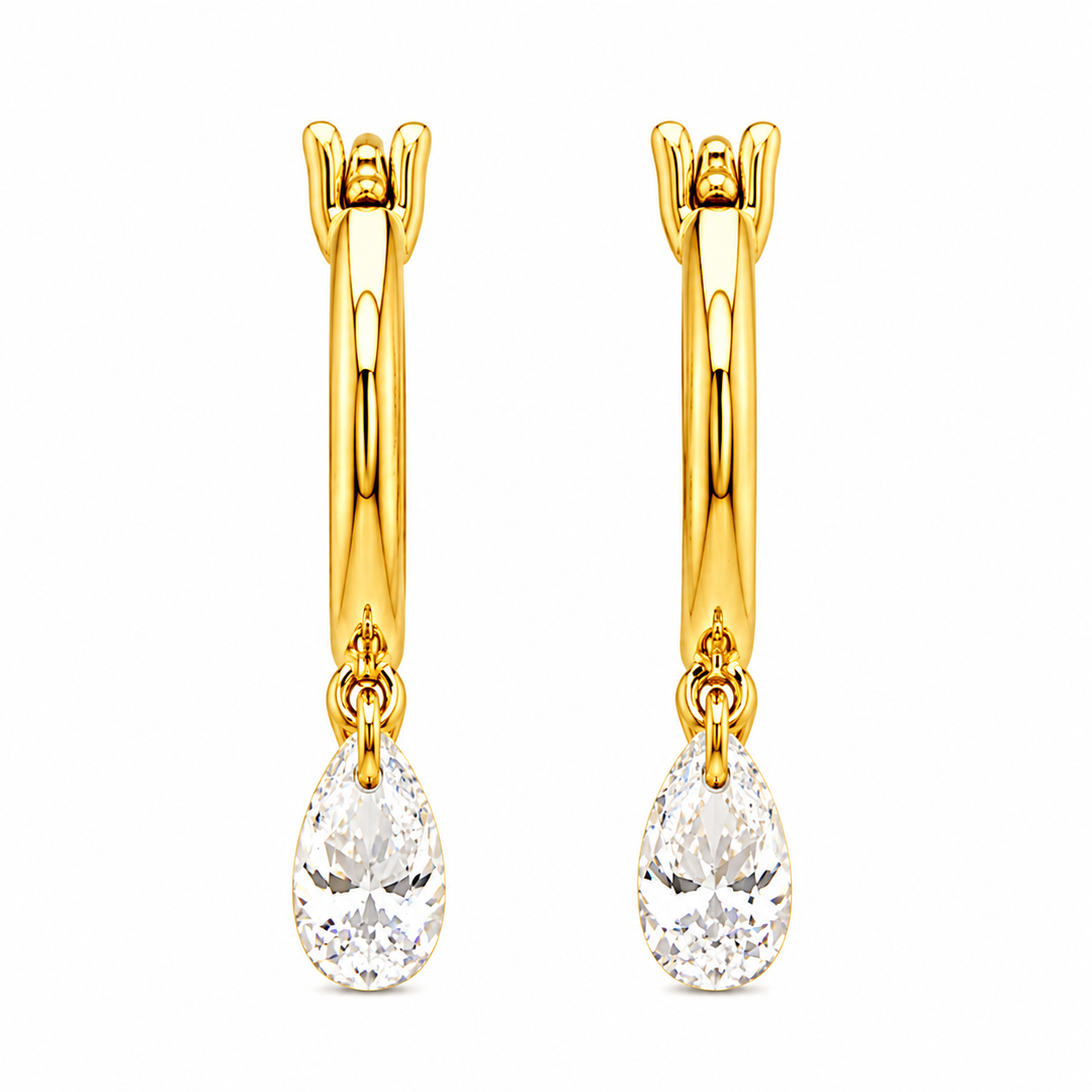 3.84 DEW Moissanite Earring in 925 Yellow Gold Plated