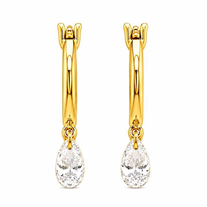 3.84 DEW Moissanite Earring in 925 Yellow Gold Plated