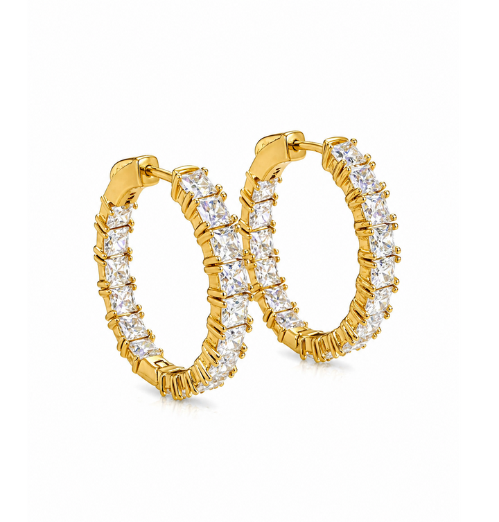 4.86 DEW Moissanite Earring in 925 Yellow Gold Plated