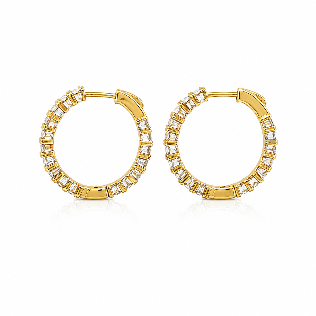 4.86 DEW Moissanite Earring in 925 Yellow Gold Plated