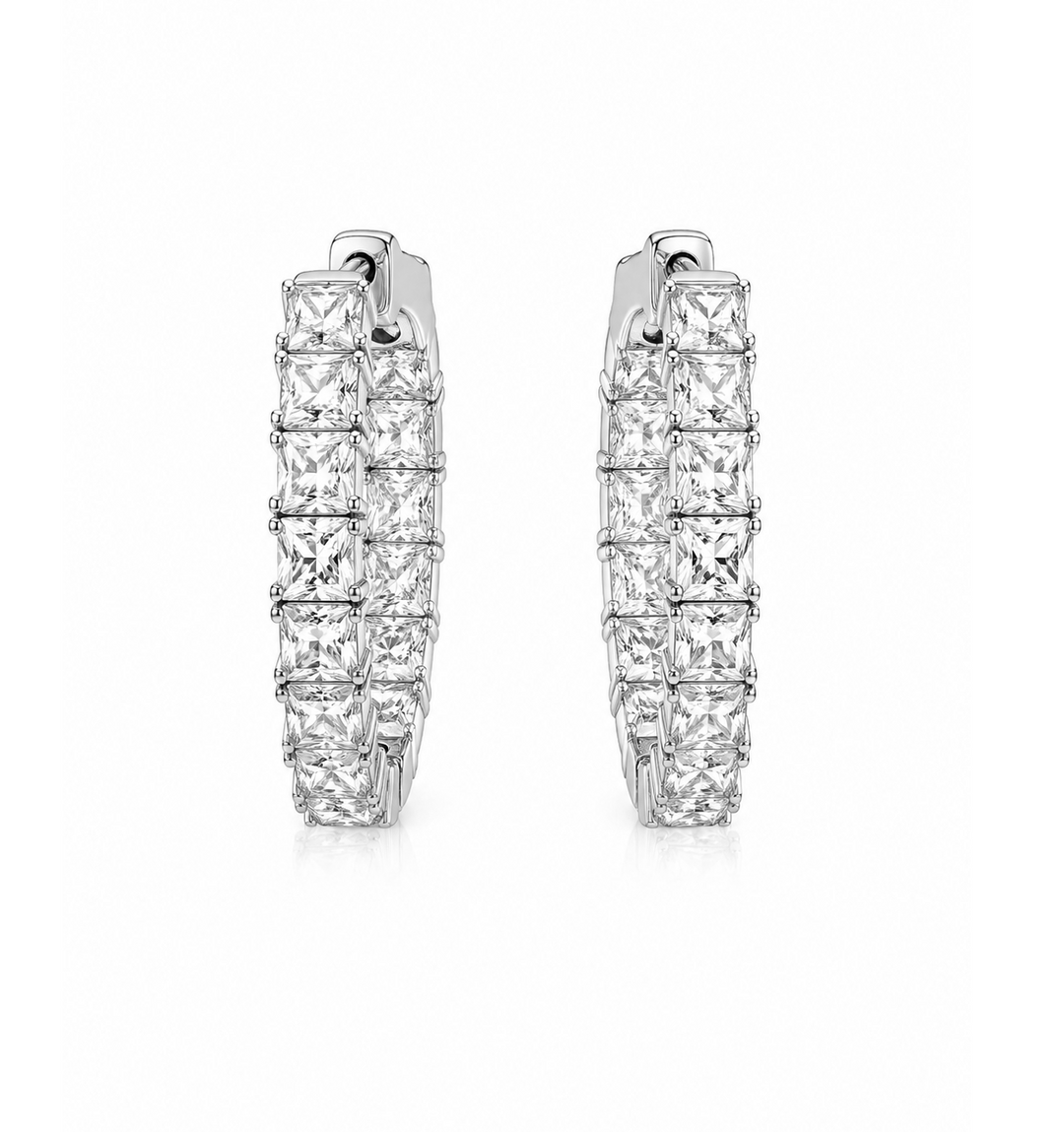 4.86 DEW Moissanite Earring in 925 Platinum Plated