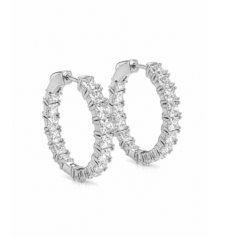 4.86 DEW Moissanite Earring in 925 Platinum Plated