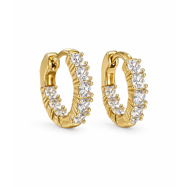 2.15 DEW Moissanite Earring in 925 Yellow Gold Plated