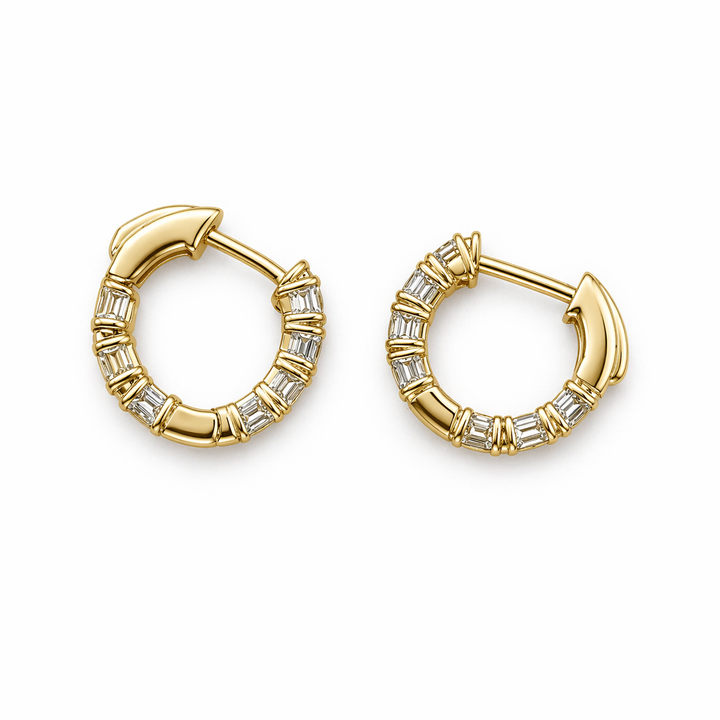2.15 DEW Moissanite Earring in 925 Yellow Gold Plated