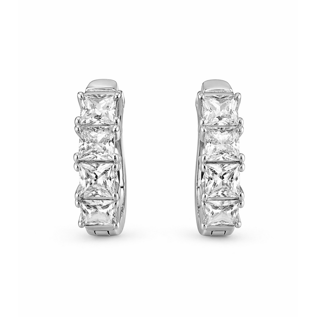 2.15 DEW Moissanite Earring in 925 Platinum Plated