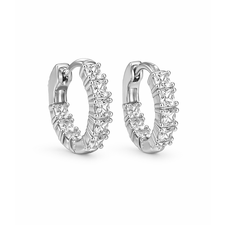 2.15 DEW Moissanite Earring in 925 Platinum Plated