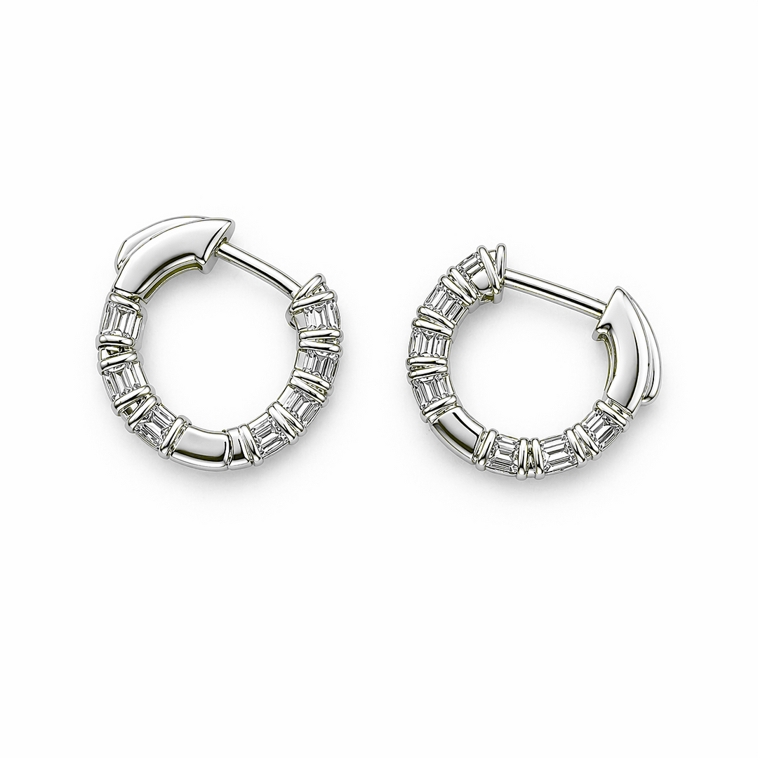2.15 DEW Moissanite Earring in 925 Platinum Plated