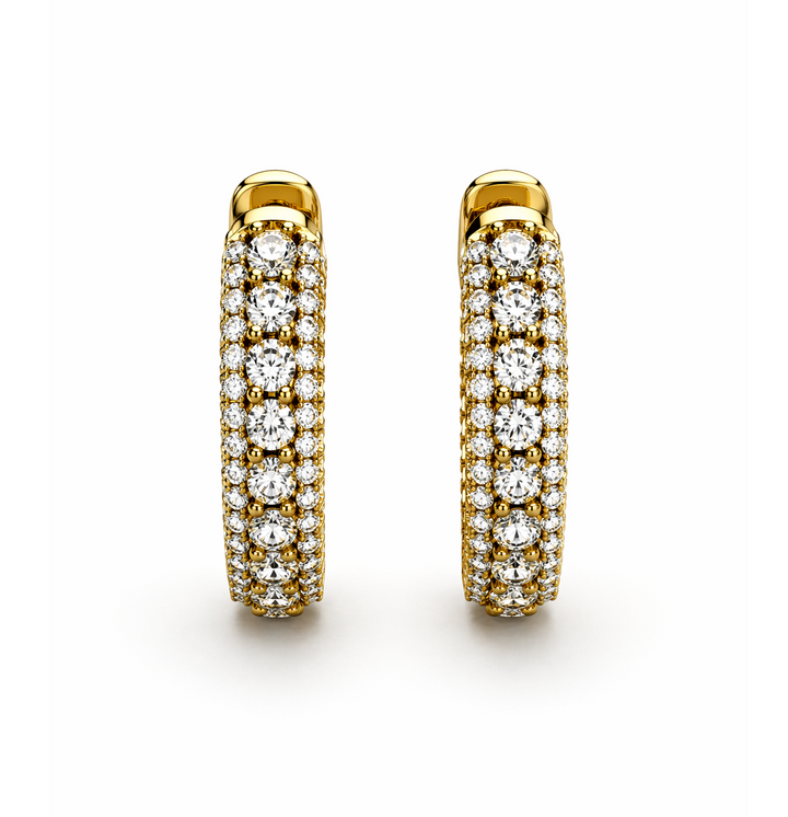 2.85 DEW Moissanite Earring in 925 Yellow Gold Plated
