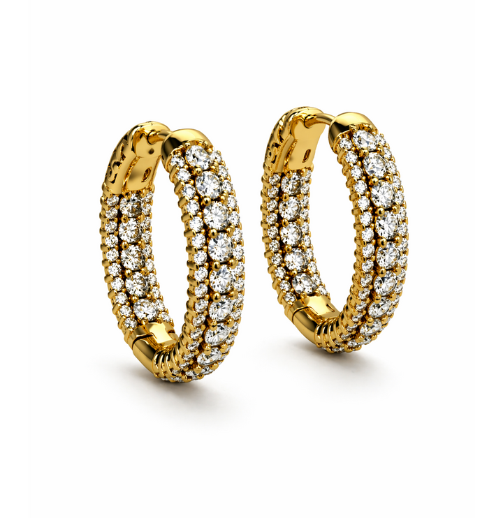 2.85 DEW Moissanite Earring in 925 Yellow Gold Plated