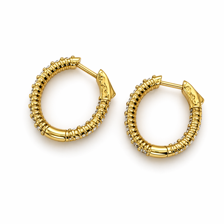 2.85 DEW Moissanite Earring in 925 Yellow Gold Plated