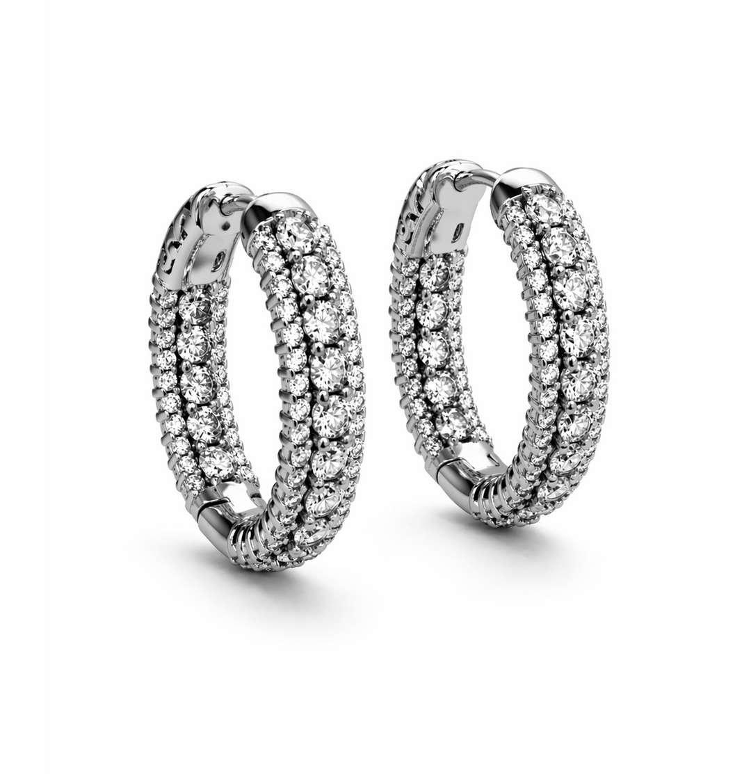 2.85 DEW Moissanite Earring in 925 Platinum Plated
