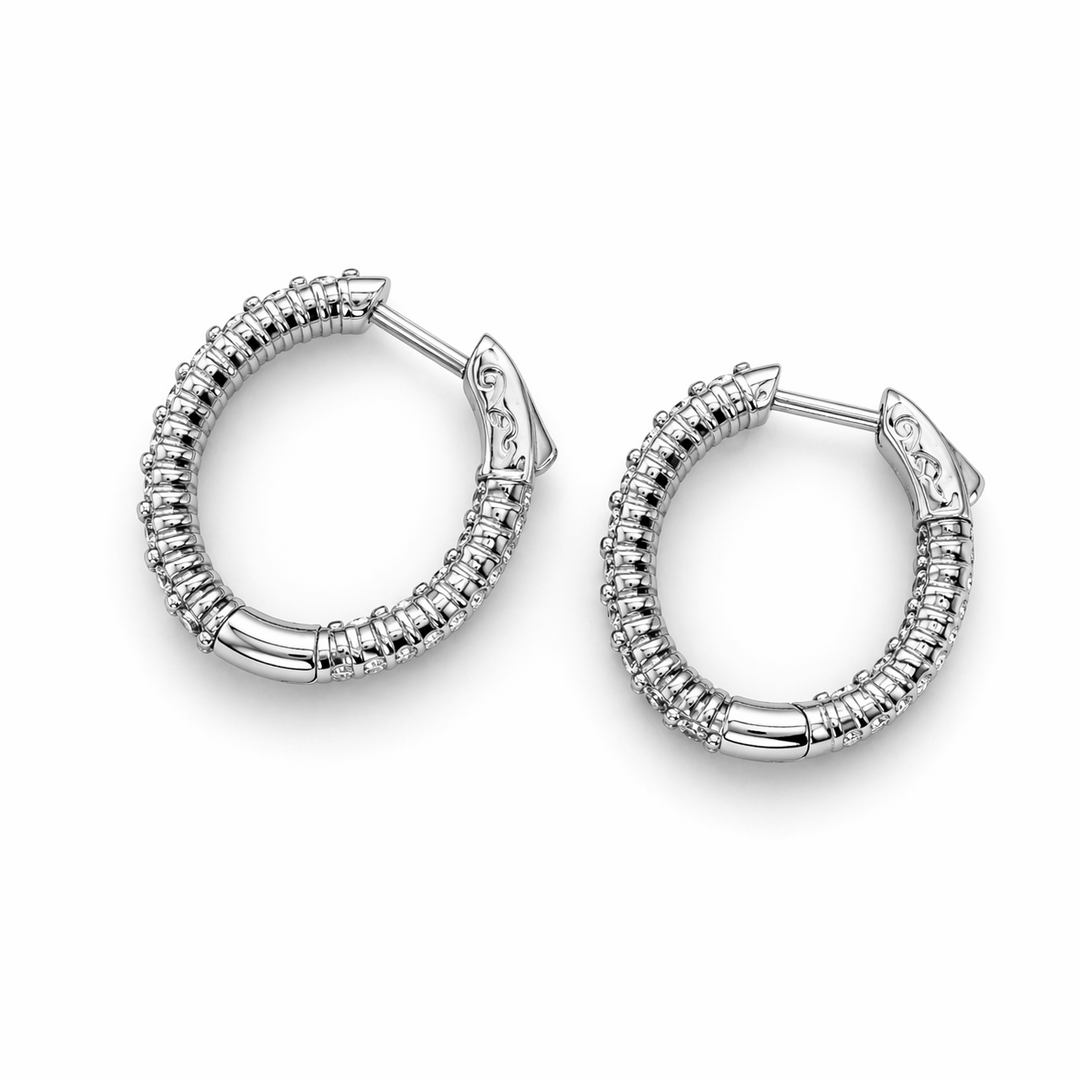 2.85 DEW Moissanite Earring in 925 Platinum Plated