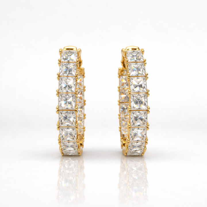 11.45 DEW Moissanite Earring in 925 Yellow Gold Plated