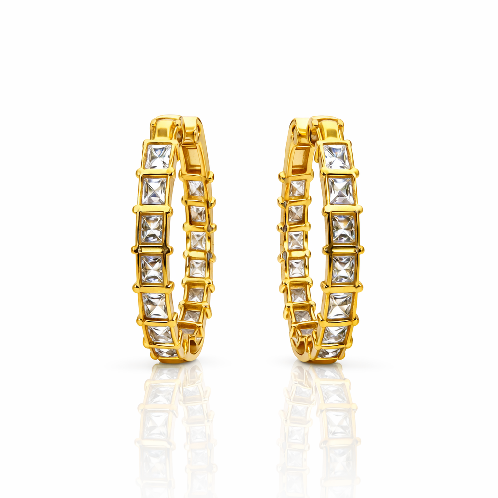 11.45 DEW Moissanite Earring in 925 Yellow Gold Plated