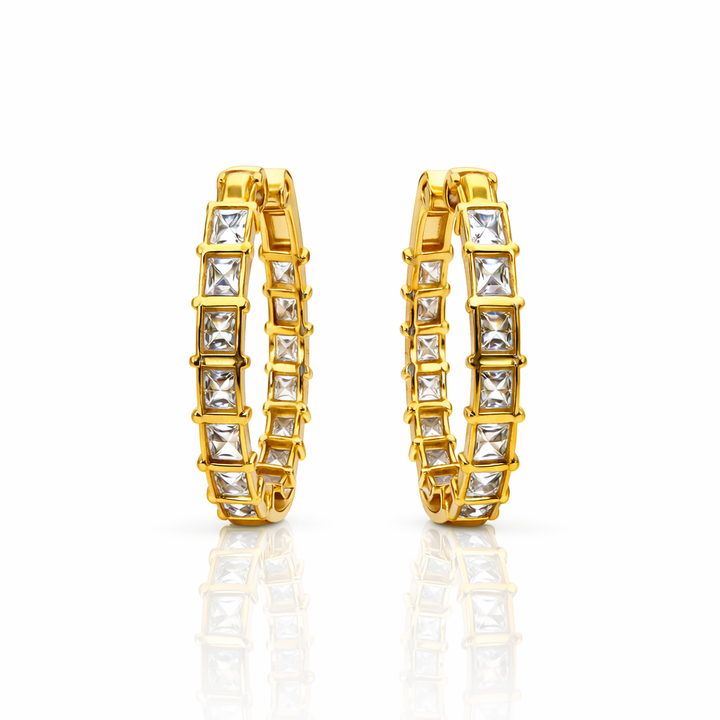 11.45 DEW Moissanite Earring in 925 Yellow Gold Plated