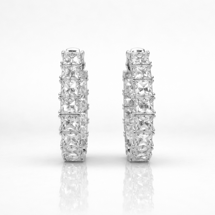 11.45 DEW Moissanite Earring in 925 Platinum Plated