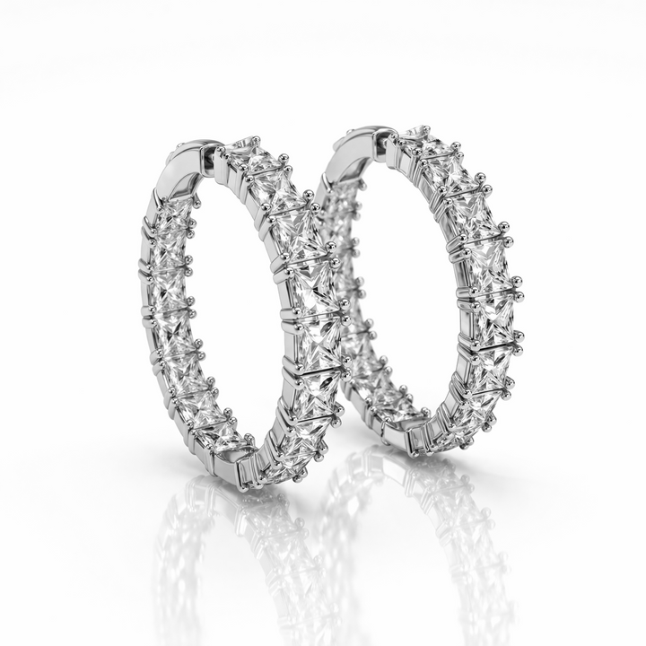 11.45 DEW Moissanite Earring in 925 Platinum Plated